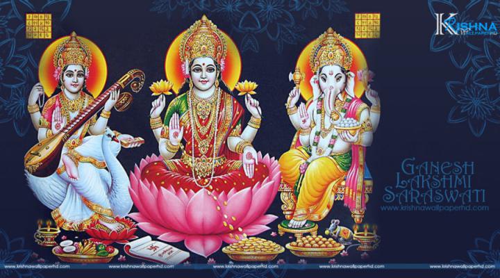 Ganesh Lakshmi Saraswati Wallpaper - Krishna Wallpaper hd-Free God HD 