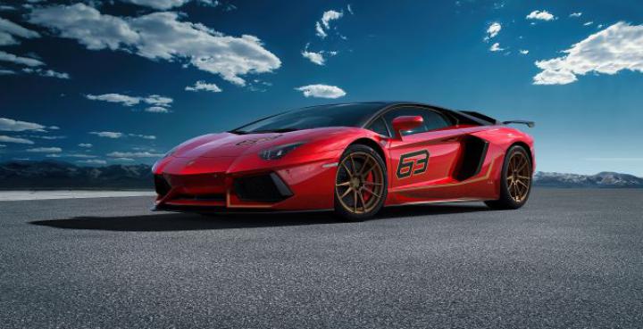 Desktop wallpaper lamborghini aventador, 2020, red car, off-road, hd 