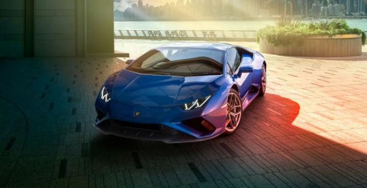 Desktop wallpaper blue lamborghini huracan, 2020, hd image, picture 
