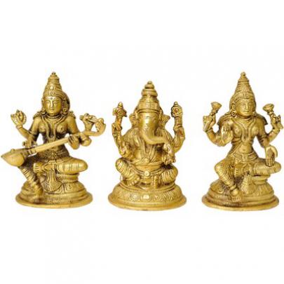 The Great Trinity - Saraswati, Ganesha And Lakshmi - Wayfair | Havenly
