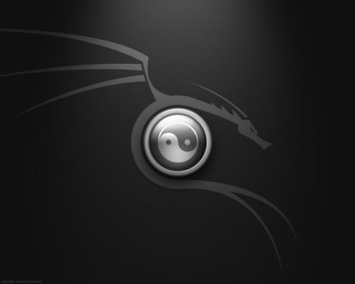 \u3010Kali linux logo + yin-yang\u3011 #\u9634\u9633 #yin-yang #bw #\u9670\u967d #black_and_white # 