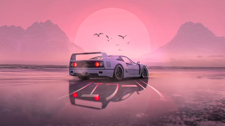 1920x1080 Retrowave Car 4k Laptop Full HD 1080P HD 4k Wallpapers 