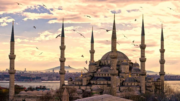 Download Wallpaper 1920x1080 istanbul, city, sultanahmet mosque, turkey 