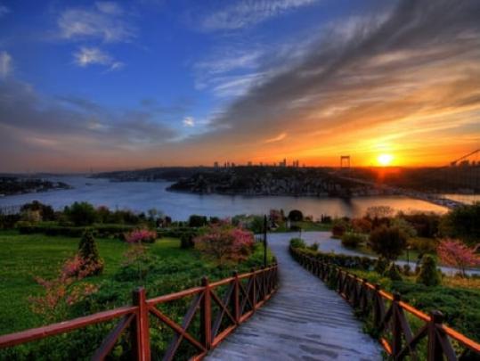sunset at the bosphorus bridge,istanbul - Sunsets \u0026 Nature Background 