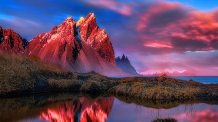 Beautiful Red Sunset Landscape Wallpaper for Desktop 1920x1080 Full HD
