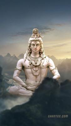 lord shiva giant meditating statue wallpaper for iphone | full HD | Ghantee