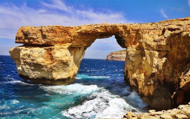 Azure Window, Malta, sea, coast, rocks, Spain | Landscape wallpaper 