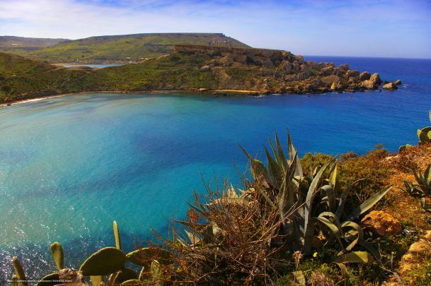 Download wallpaper Ghajn Tuffieha Bay, Malta, landscape free desktop 