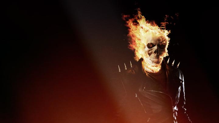 Download Wallpaper 1920x1080 ghost rider, skull, fire, flame Full HD 