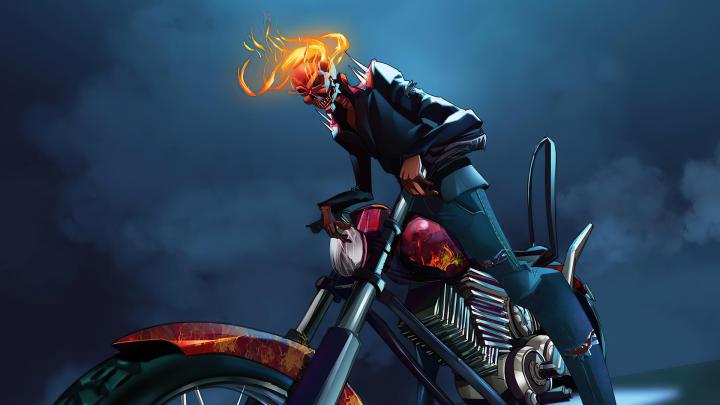 1920x1080 Ghost Rider With Bike Laptop Full HD 1080P HD 4k Wallpapers 