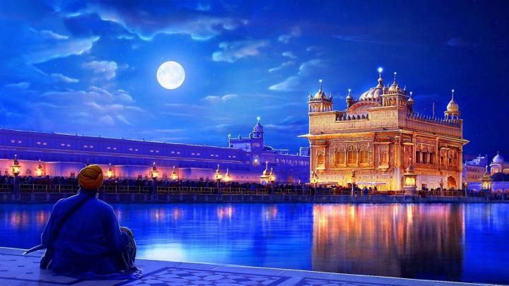 The Golden Temple At Night In Amritsar India 1366\u00d7768 Wallpaper 