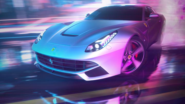 1920x1080 Drifting Ferrari Neon Streets 4k Laptop Full HD 1080P HD 4k 