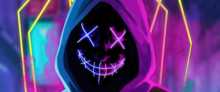 2560x1080 Mask Neon Guy 2560x1080 Resolution HD 4k Wallpapers, Images 