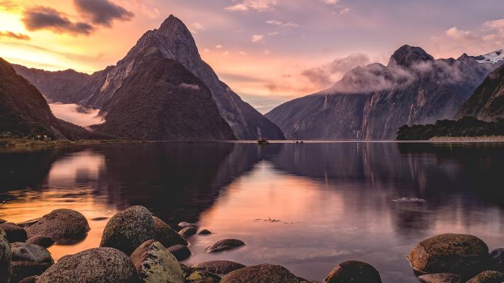 Milford Sound Sunset New Zealand, HD Nature, 4k Wallpapers, Images 