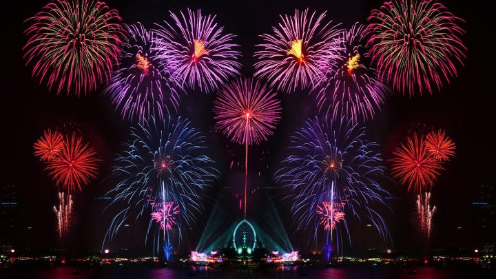 Happy New Year New Years Eve Fireworks In Australia Desktop Wallpaper 
