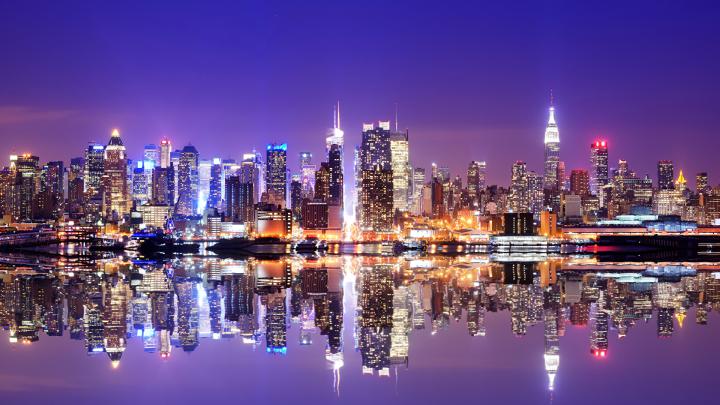 Wallpaper Manhattan New York City USA river night time 1920x1080