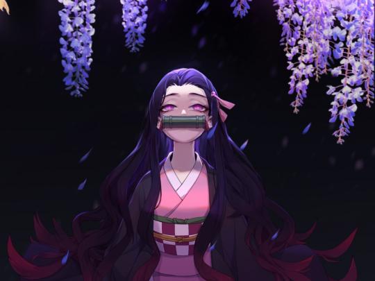 Desktop wallpaper nezuko kamado, anime girl, blossom, hd image, picture 