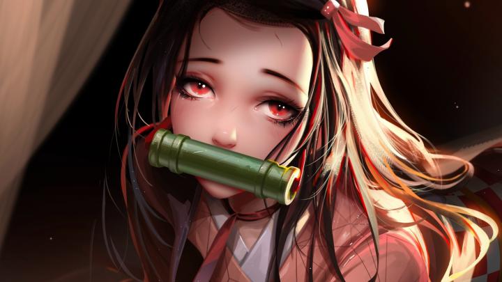 Download 1920x1080 wallpaper beautiful eyes, red eyes, cute, kamado 