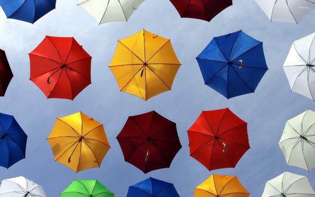 Colorful umbrellas floating wallpaper - Photography wallpapers - #52725