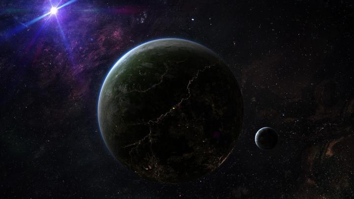 Download Wallpaper 1920x1080 stars, planets, universe, light, rays Full 