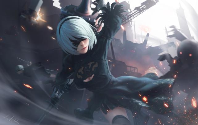 NieR: Automata 4k Ultra Fond d\u0026#39;\u00e9cran HD | Arri\u00e8re-Plan | 3936x2480 | 