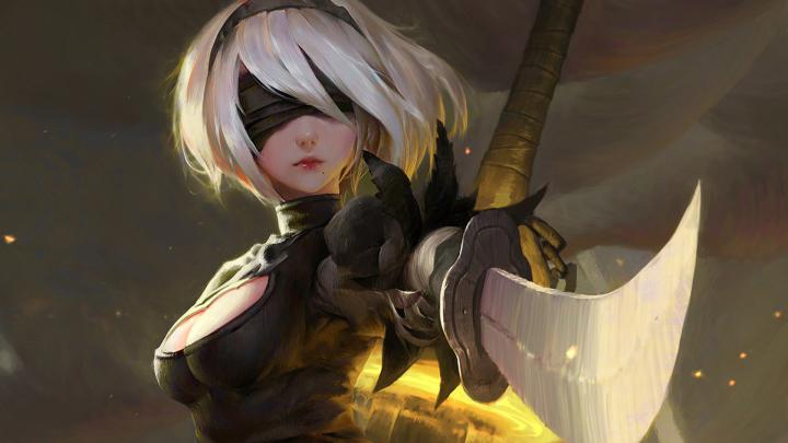 Wallpaper : video games, Nier Automata, Yonah Nier, sword, 2B Nier 