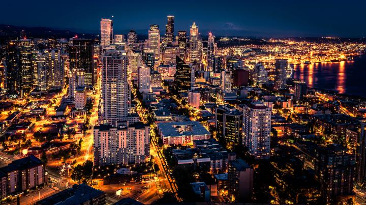 wallpapers for android night city - Seattle In The Night Hours The City 
