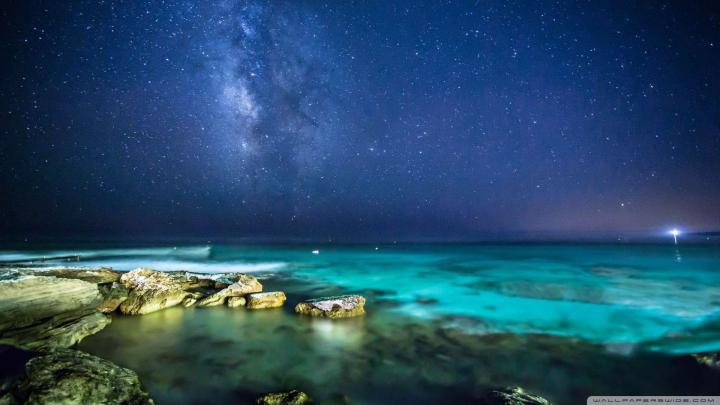 Ocean Night Sky Wallpaper[1920x1080] | Night sky wallpaper, Ocean at 