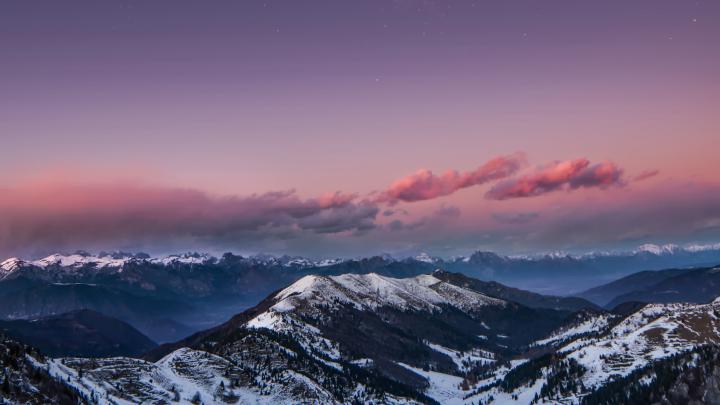 Mountains Starry Sky Night Snow Dolomites Italy 4k, HD Nature, 4k 