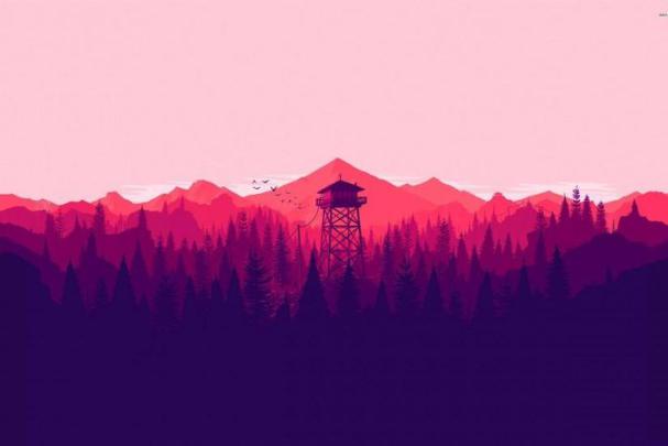 Firewatch Vector Wallpaper. Download | Desktop wallpaper art, Desktop 