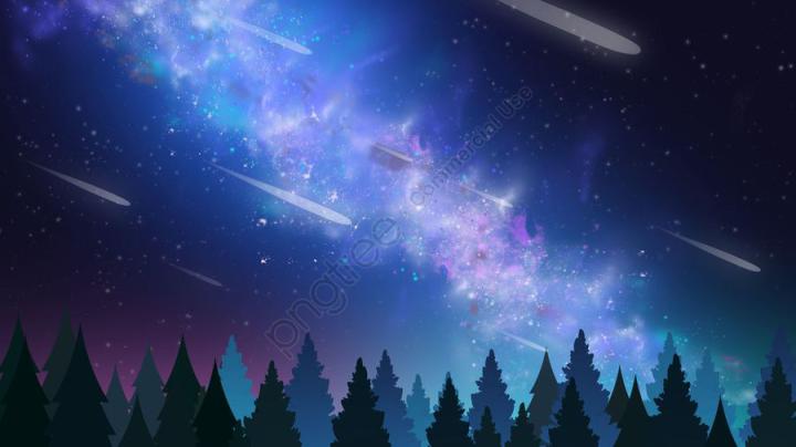 Starry Sky Background Blue Forest, Night Sky, Starry Sky, Blue 