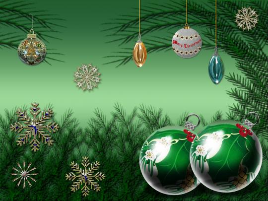 Green Merry Christmas wallpaper - Free Desktop Wallpaper