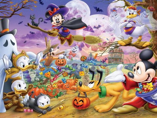 Halloween Cartoon Mickey And Minnie Mouse Donald Duck Pluto Hd 