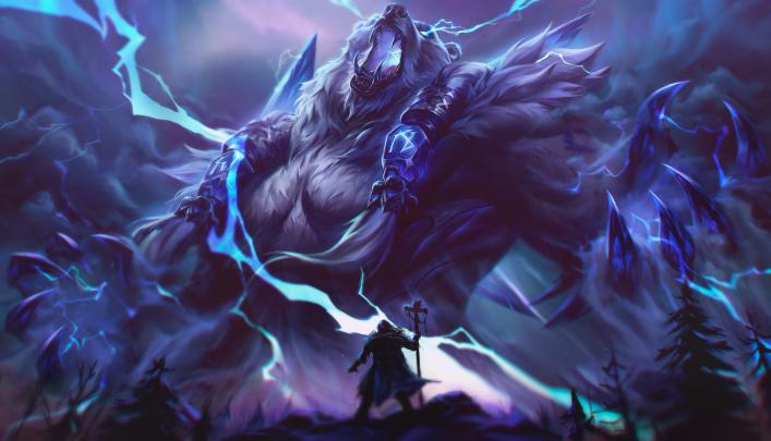 Ingyenes h\u00e1tt\u00e9rk\u00e9pek : Volibear, legend\u00e1k Lig\u00e1ja, Freljord, vill\u00e1m, PC 