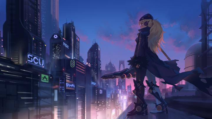 1920x1080 Anime Girl In City 4k Laptop Full HD 1080P HD 4k Wallpapers 