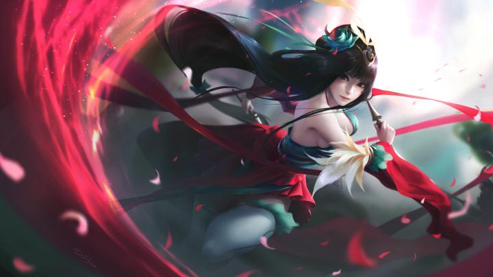 1920x1080 Anime Warrior Long Hair Girl Laptop Full HD 1080P HD 4k 