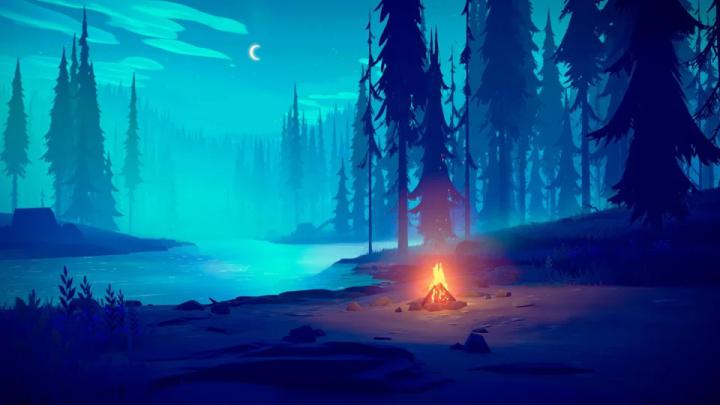 Among Trees campsite [1920x1080] : wallpaper | Chill wallpaper 