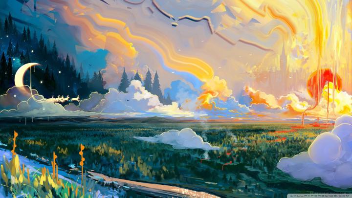 Paysage Fantastique Fond Ecran Hd