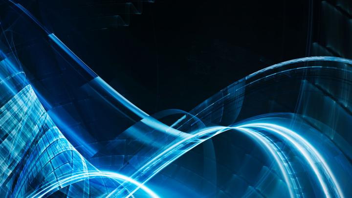 Download Wallpaper 1920x1080 blue, lines, curves, glow Full HD 1080p HD 