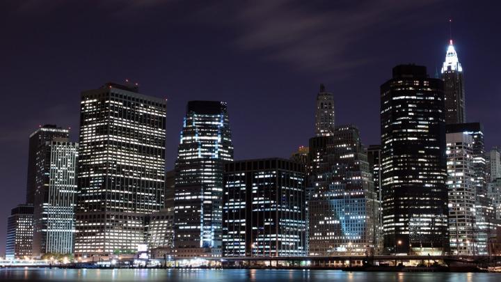 Download Wallpaper 1920x1080 city, skyscrapers, lights city Full HD 