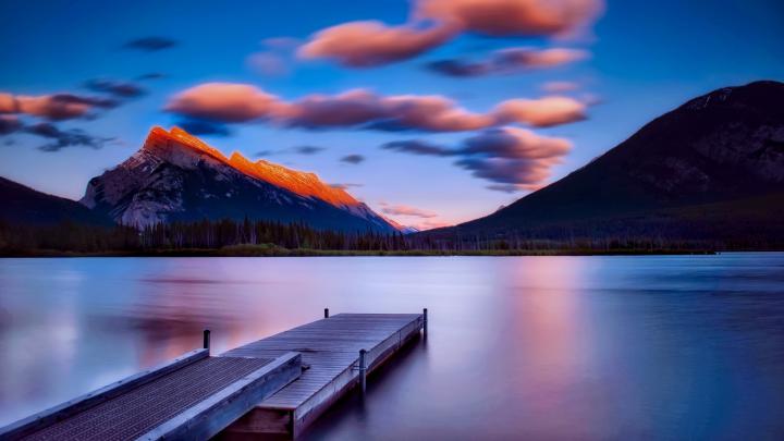 1920x1080 Dock Side Mountains Sky Landscape Laptop Full HD 1080P HD 4k 