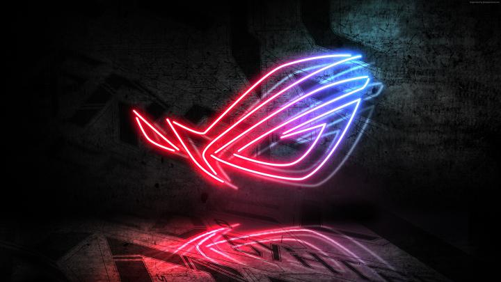 Wallpaper ASUS, RoG, neon, 4K, Hi-Tech http:\/\/www.wallpaperback.net\/hd 