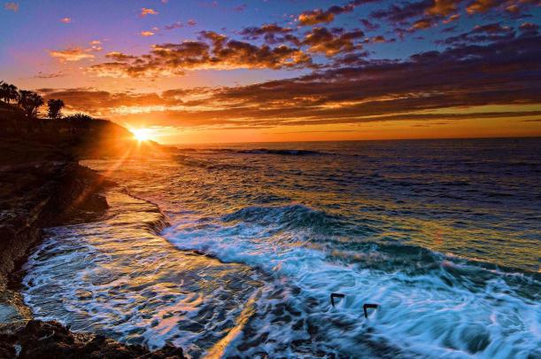 Beautiful Sunset Beach Full Hd Nature Wallpaper , Hd - Sunset Beach 