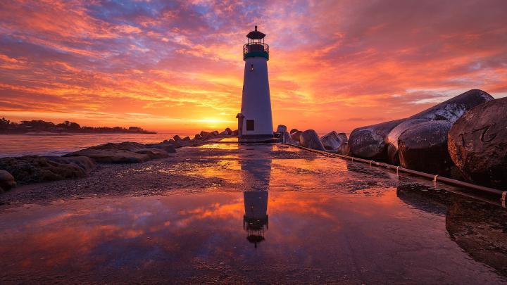 1920x1080 Lighthouse At Sunsrise Laptop Full HD 1080P HD 4k Wallpapers 