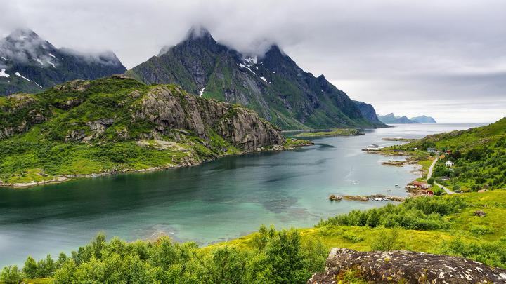 \u0424\u043e\u0442\u043e \u041d\u043e\u0440\u0432\u0435\u0433\u0438\u044f Steinsfjorden \u0413\u043e\u0440\u044b \u041f\u0440\u0438\u0440\u043e\u0434\u0430 \u041f\u0435\u0439\u0437\u0430\u0436 \u0440\u0435\u043a\u0430 1920x1080
