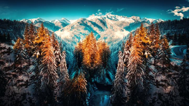 Paysage hivernale - wallpaper - Fond d\u0026#39;\u00e9cran HD