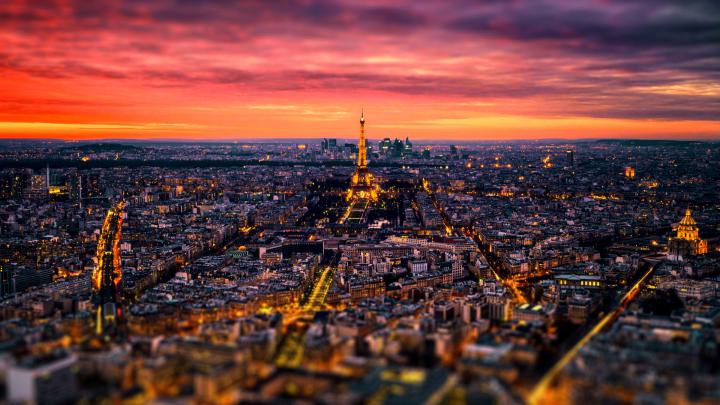 Download 1920x1080 Wallpaper France, Paris, The Evening, Full Hd, Hdtv 