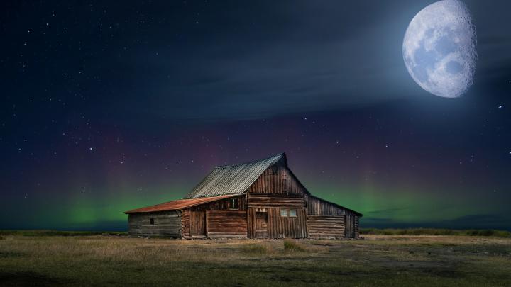 Download 1920x1080 wallpaper house, mid-night, landscape, nature, full 