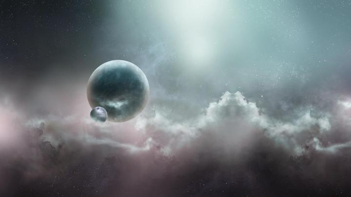 Download Wallpaper 1920x1080 planets, nebula, stars, universe Full HD 