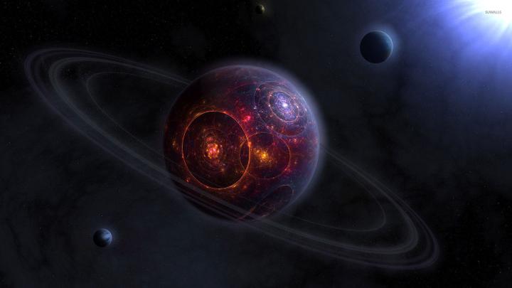 Rings around the fractal planet wallpaper - Space wallpapers - #53886